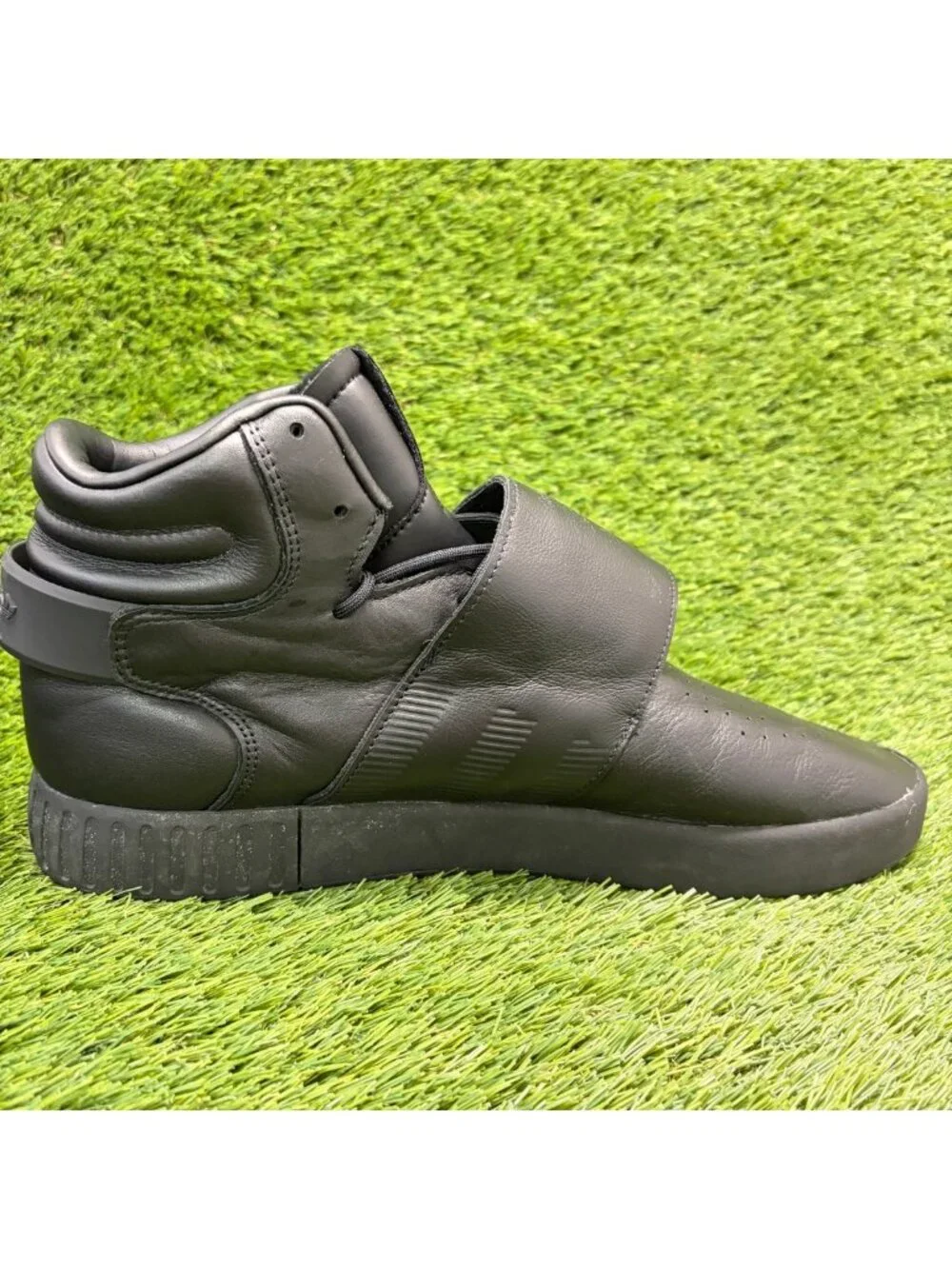 Adidas Tubular Invader Strap Mens Size 12 Black Athletic Leather Shoes Sneakers